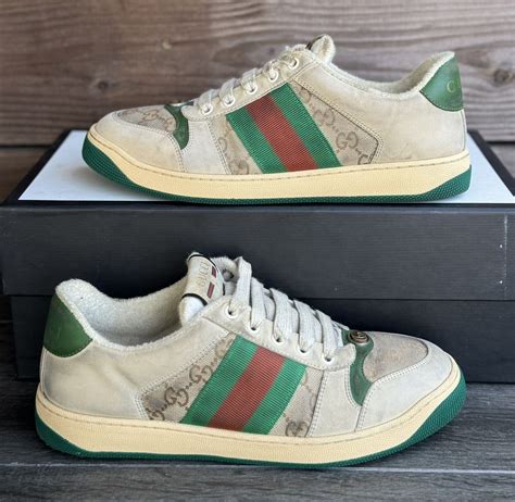 gucci distressed screener sneaker|gucci gg canvas sneakers.